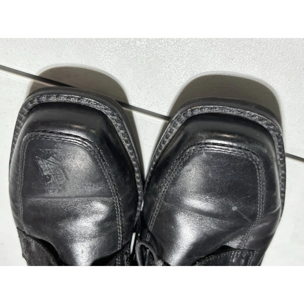 Ecco Seattle Black Leather Apron Toe Derby Oxford EU43 US10‎